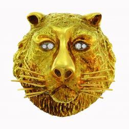 Wander Yellow Gold Leo Pendant Pin Brooch Zodiac Lion