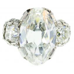 Art Deco 10.03 Carat Diamond GIA Platinum Ring