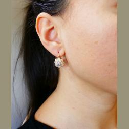 Antique Victorian Diamond Gold Cluster Earrings