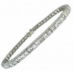 Tiffany & Co. Diamond Platinum Tennis Line Bracelet 1950s