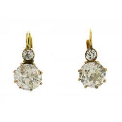 Victorian Diamond Earrings 14k Gold Antique Jewelry