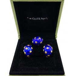 Van Cleef & Arpels Enamel 18k Gold Ring Earrings Set