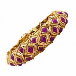 Sabbadini Vintage Bracelet 18k Gold Ruby Jewelry Italy