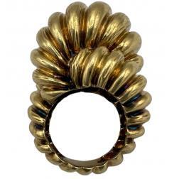 Vintage French 18k Gold Ring Snail Swirl