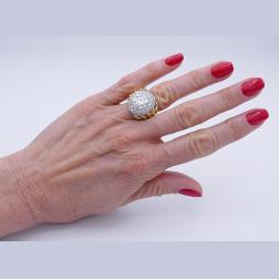 Verdura Vintage Ring 18k Gold Diamond 5.01-carat J SI2 GIA