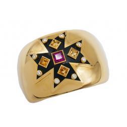 Verdura Maltese Cross Cuff Bracelet 18k Gold Estate Jewelry