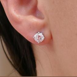 Tiffany & Co. Diamond Stud Earrings Platinum Estate Jewelry