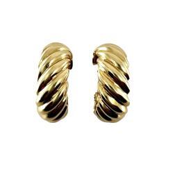 Hermes 18k Gold Hoop Earrings