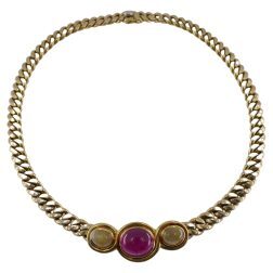 Bulgari Gold Chain Necklace Gemstones