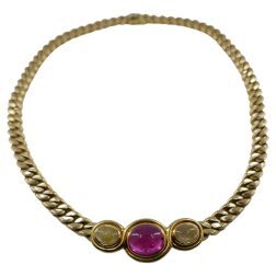 Bulgari Gold Chain Necklace Gemstones