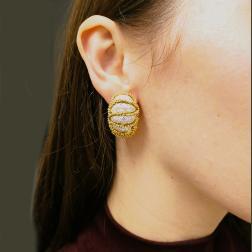 David Webb Diamond Earrings 18k Gold Authenticity Certificate