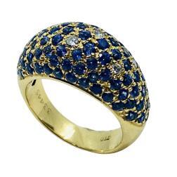 Poiray Gold Sapphire Diamond Dome Ring