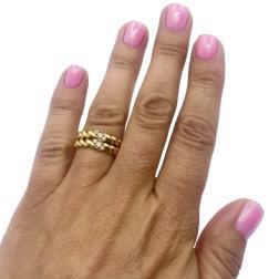 Van Cleef & Arpels Gold Braided Diamond Ring